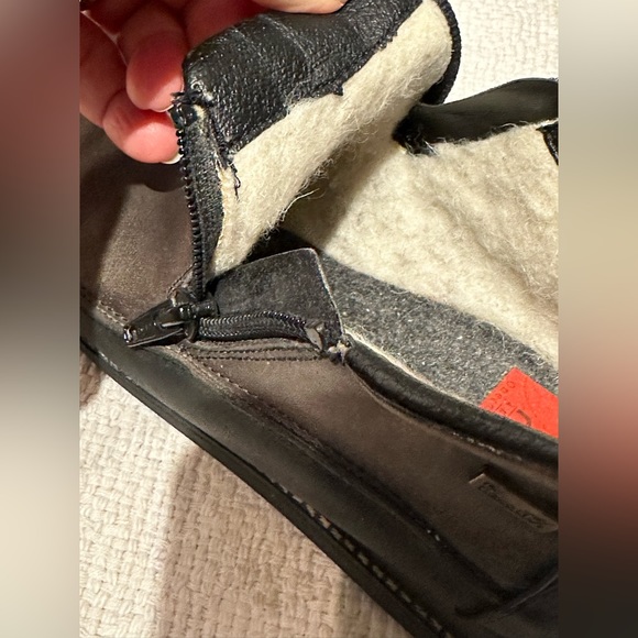 Rieker Daphne Sherpa Wool Lined Leather Ankle Zip Black Brown Booties Womens 37 - Picture 10 of 12